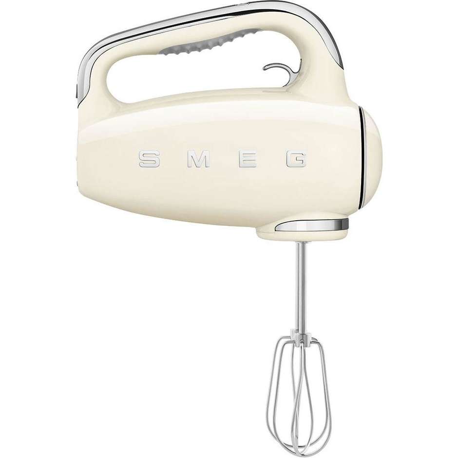 Smeg HMF01CREU Sbattitore Elettrico 50's Style 250 W Display LED 9 Velocità + Turbo Crema Lucido