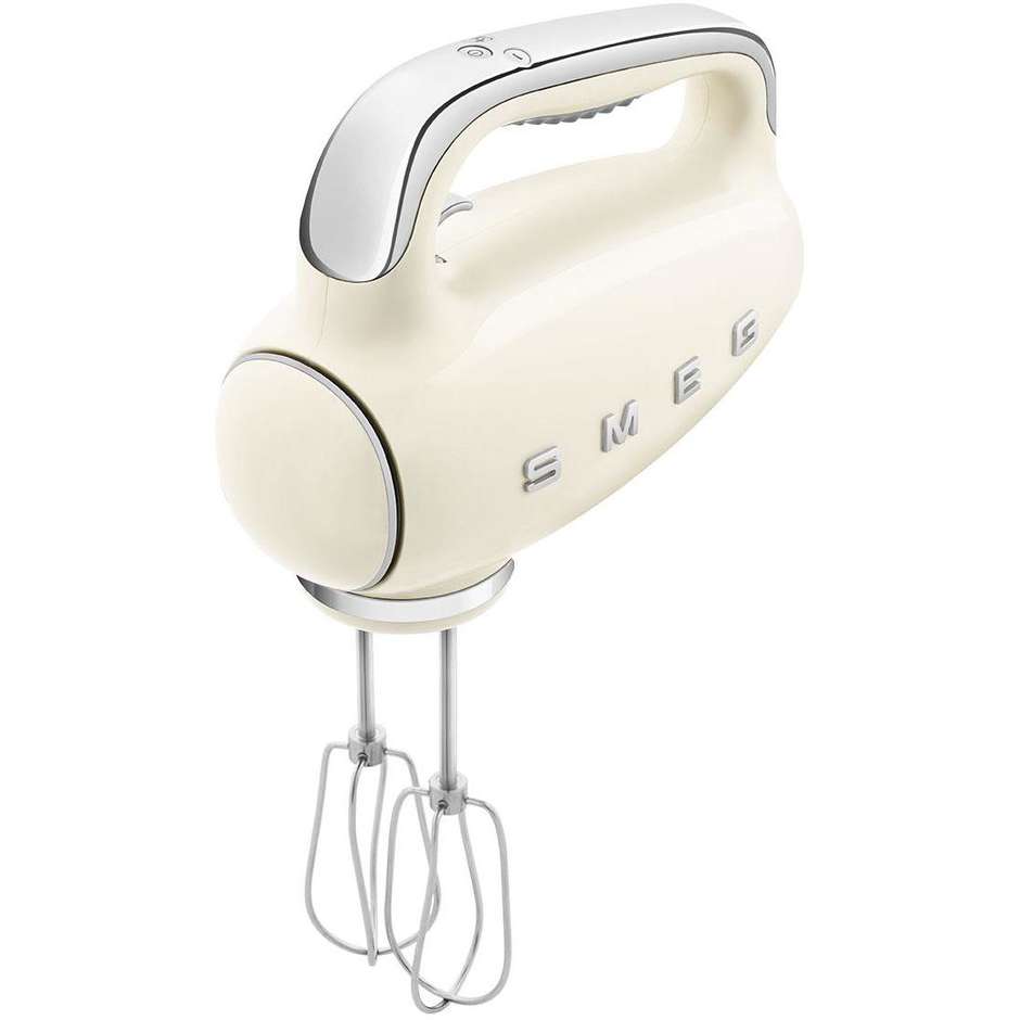 Smeg HMF01CREU Sbattitore Elettrico Anni '50 250W 9 Velocit&agrave; Display LED Retroilluminato Panna