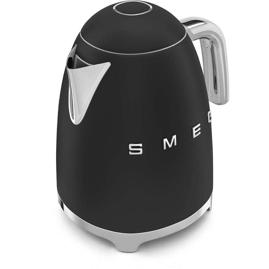 Smeg KLF03BLMEU Bollitore Elettrico Capacita 1.7 Lt Base Antiscivolo e Avvolgicavo Integrato Potenza 2400 W Colore Nero