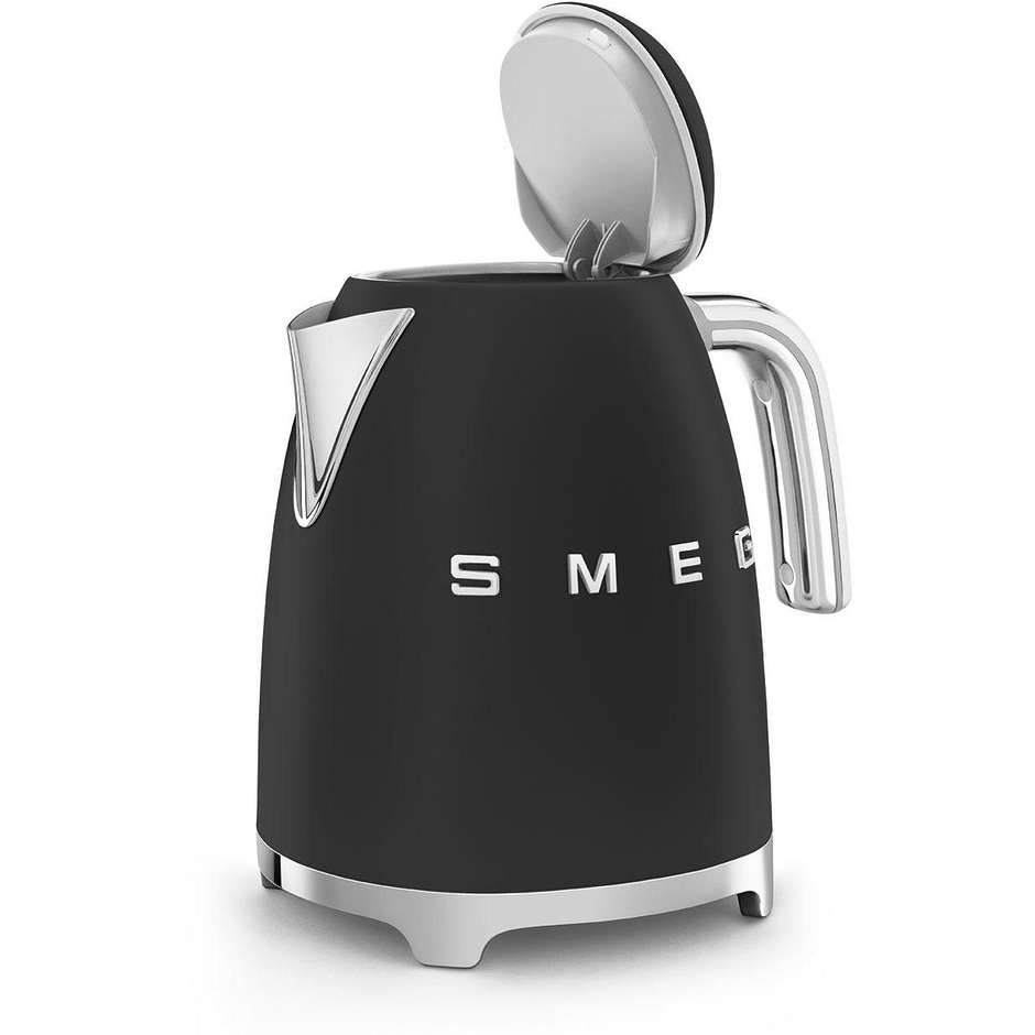 Smeg KLF03BLMEU Bollitore Elettrico Capacita 1.7 Lt Base Antiscivolo e Avvolgicavo Integrato Potenza 2400 W Colore Nero