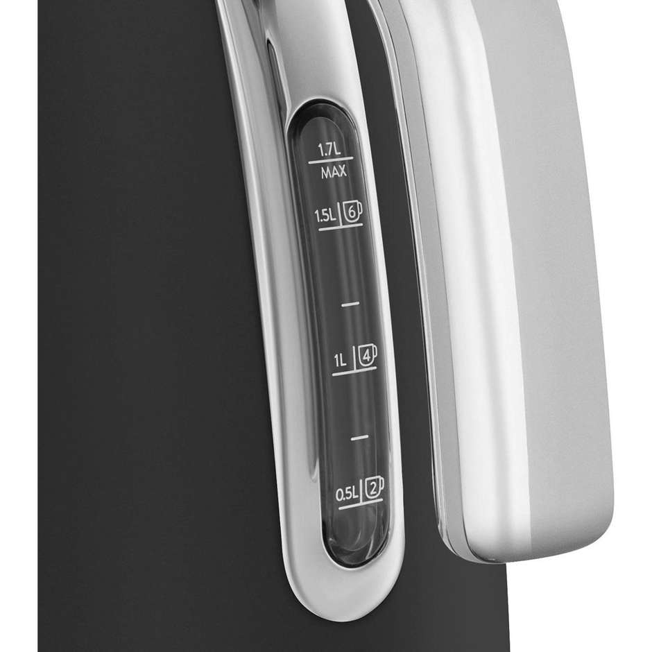 Smeg KLF03BLMEU Bollitore Elettrico Capacitàa 1.7 Lt Base Antiscivolo e Avvolgicavo Integrato Potenza 2400 W Colore Nero