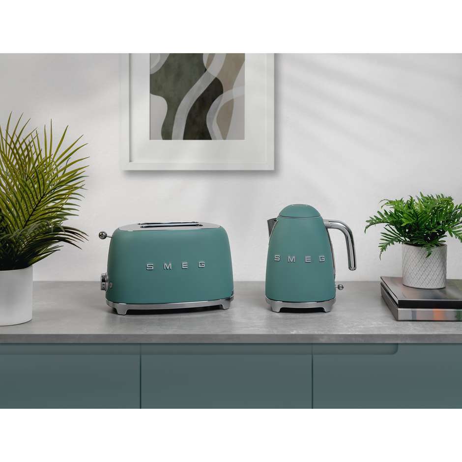 Smeg KLF03EGMEU Bollitore Elettrico 50's Style 1,7 Litri 2400 W Finitura Grigio Smeraldo Opaco
