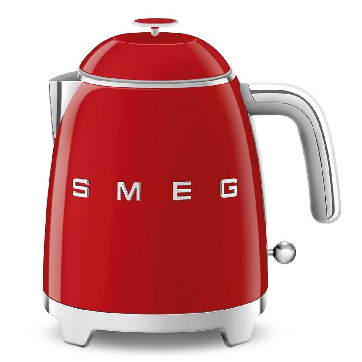 Smeg Bollitore Elettrico Retr&ograve; 0,8L - 1400W, Rosso, Con Filtro Anticalcare E Autospegnimento
