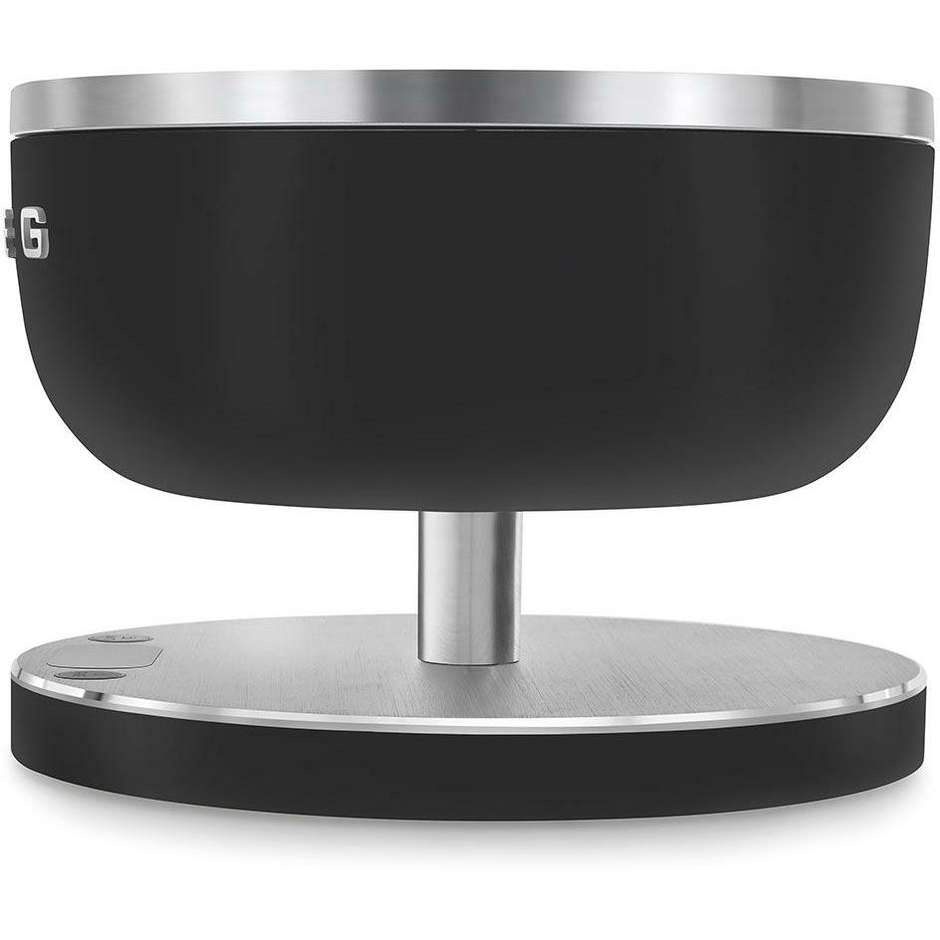 Smeg KSC01BLMWW Bilancia da Cucina Digitale Stile Anni '50 con Ciotola Inox 1.8 L Ricaricabile Nero Opaco