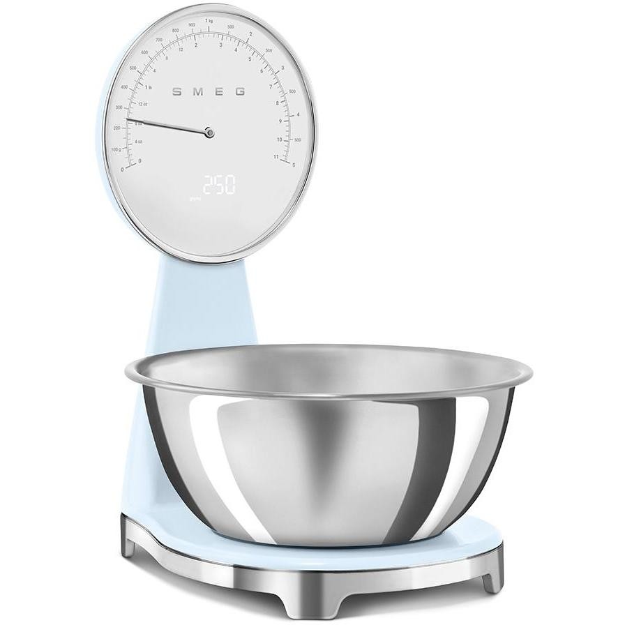 Smeg KSF01PBWW Bilancia da cucina 50's Style 5 kg, ciotola 1,8 L, azzurro lucido