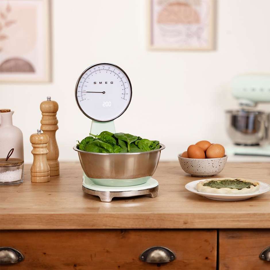 Smeg KSF01PGWW Bilancia da cucina analogica Colore Verde pastello