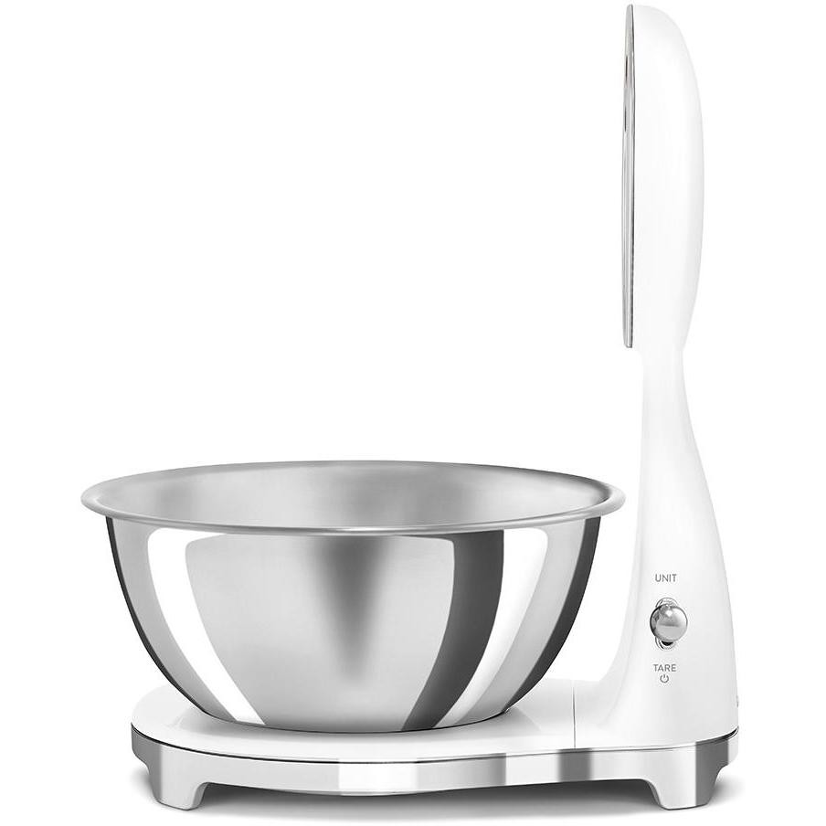 Smeg KSF01WHWW Bilancia da cucina 50's Style 5 kg, precisione 1 g, bianco lucido