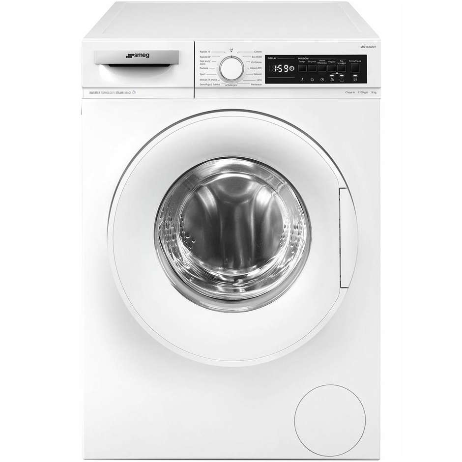 Smeg LB2T92ASIT Lavatrice Carica Frontale Capacita 9kg 1200 Giri/min Classe A Colore Bianco