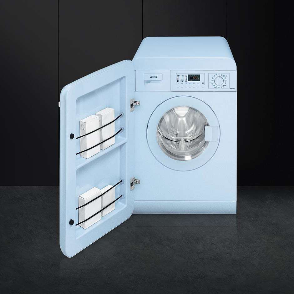 Smeg LBB14PB-2 lavatrice carica frontale con porta 7 Kg 1400 giri classe A++ colore azzurro