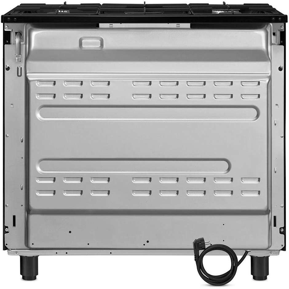 Smeg Linea Classica CX91GMBL Cucina 90x60 cm 5 Fuochi Gas con Bruciatore Ultrarapido 4 kW Forno Elettrico Termoventilato 115 L Vapor Clean Classe A Nero Opaco