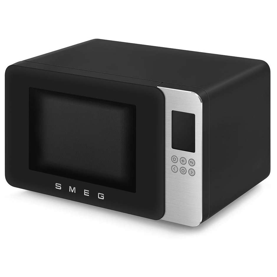 Smeg MOC01BLMEU Forno a Microonde con Grill 29 L, Tecnologia Inverter, Grill al Quarzo 900 W, Nero