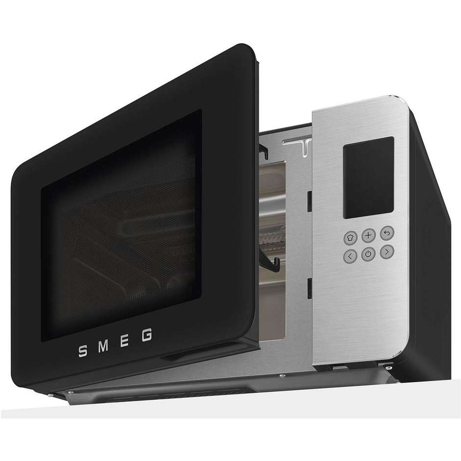 Smeg MOC01BLMEU Forno Microonde con Grill 29 L 900 W Grill 1000 W Nero Opaco Collezione 50s Style