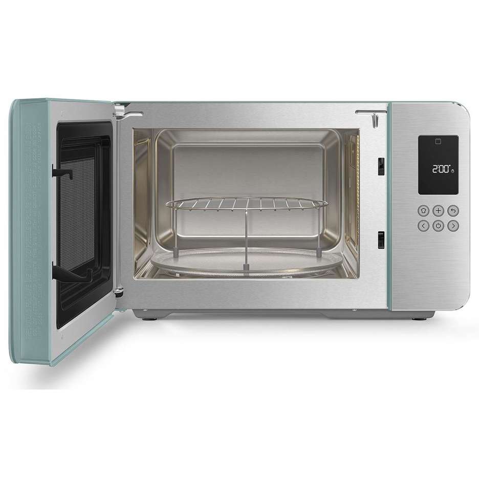 Smeg MOC01EGMEU Microonde con Grill 29 L, 1450 W, Grill al Quarzo 900 W, Verde Smeraldo
