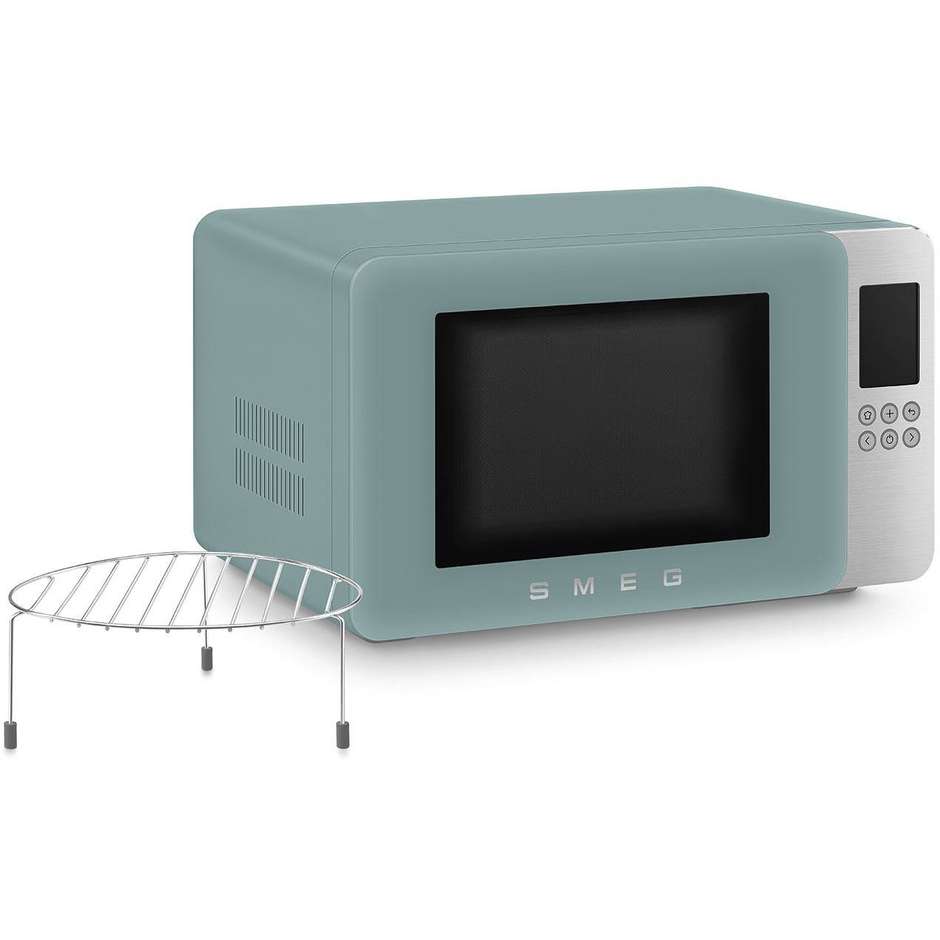 Smeg MOC01EGMEU Microonde con Grill 29 L, 1450 W, Grill al Quarzo 900 W, Verde Smeraldo