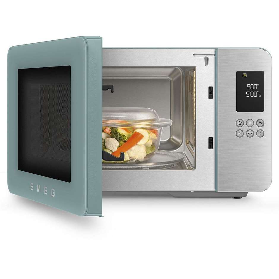 Smeg MOC01EGMEU microonde con grill 29 L, inverter, 900 W, verde smeraldo