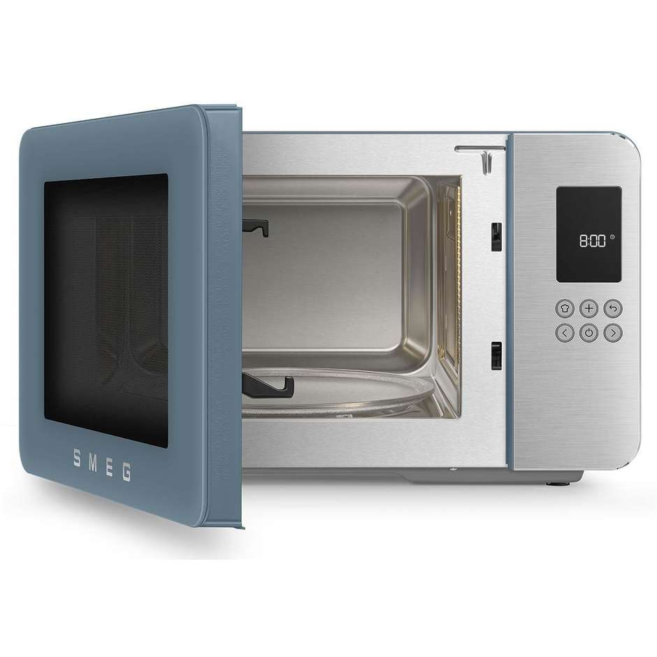 Smeg MOC01SBMEU Forno Microonde con Grill 29 L 900 W Grill 1000 W Storm Blue Opaco 50s Style