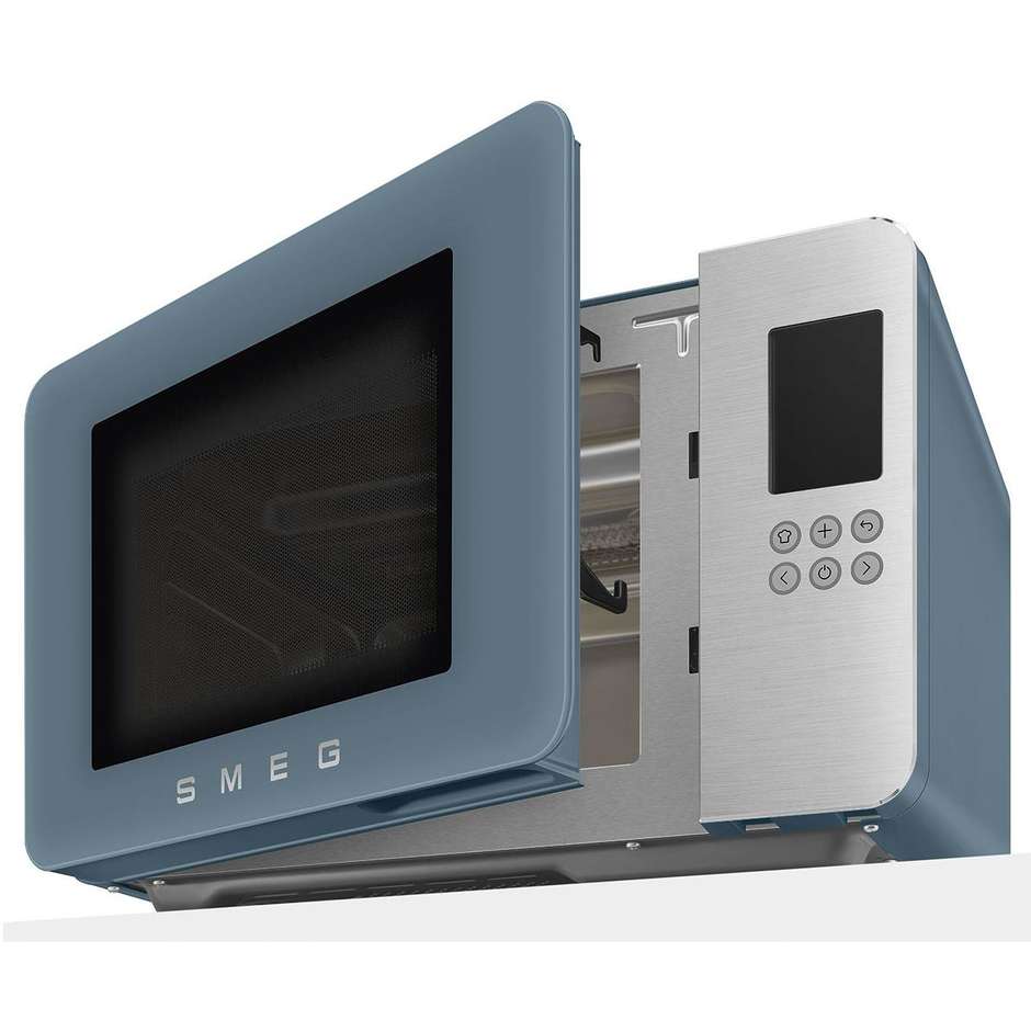 Smeg MOC01SBMEU Forno Microonde con Grill 29 L 900 W Grill 1000 W Storm Blue Opaco 50s Style