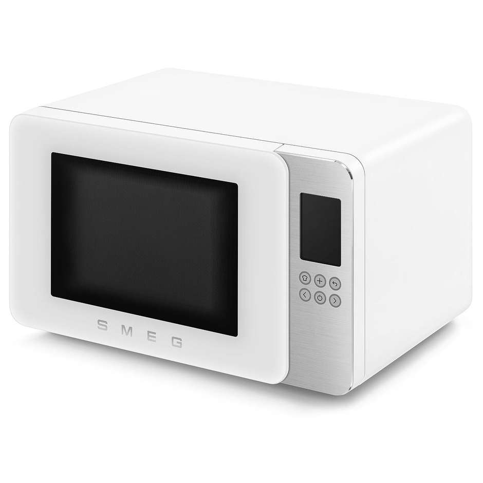 Smeg MOC01WHMEU Forno a Microonde con Grill, 29 L, 900 W, Griglia al Quarzo, Tecnologia Inverter, Bianco