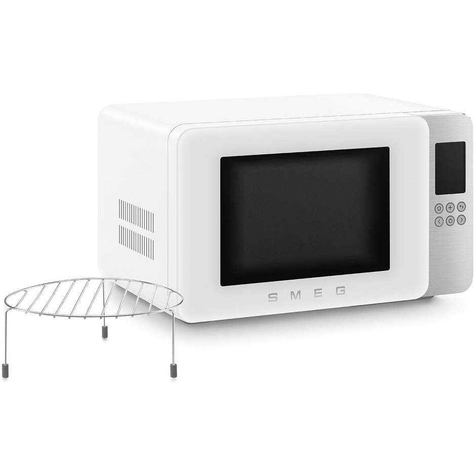 Smeg MOC01WHMEU Forno a Microonde con Grill, 29 L, 900 W, Griglia al Quarzo, Tecnologia Inverter, Bianco