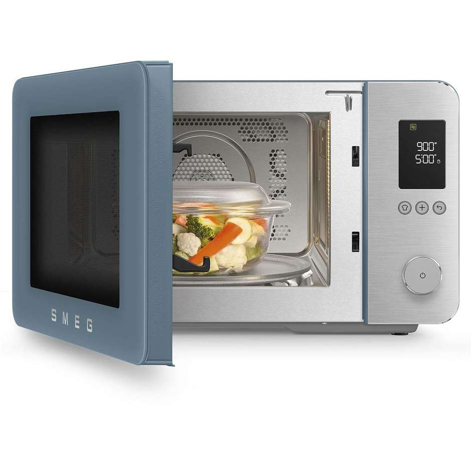 Smeg MOC02SBMEU Forno Microonde Combinato con Grill, Convezione e AirFry 27 L 2100 W Blu Storm Blue