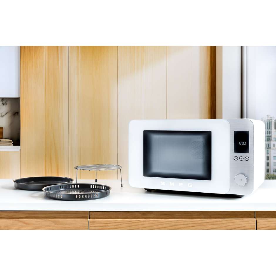 Smeg MOC02WHMEU Forno Microonde Combinato con Convezione 27 L 900 W Forno 2100 W Bianco 50s Style
