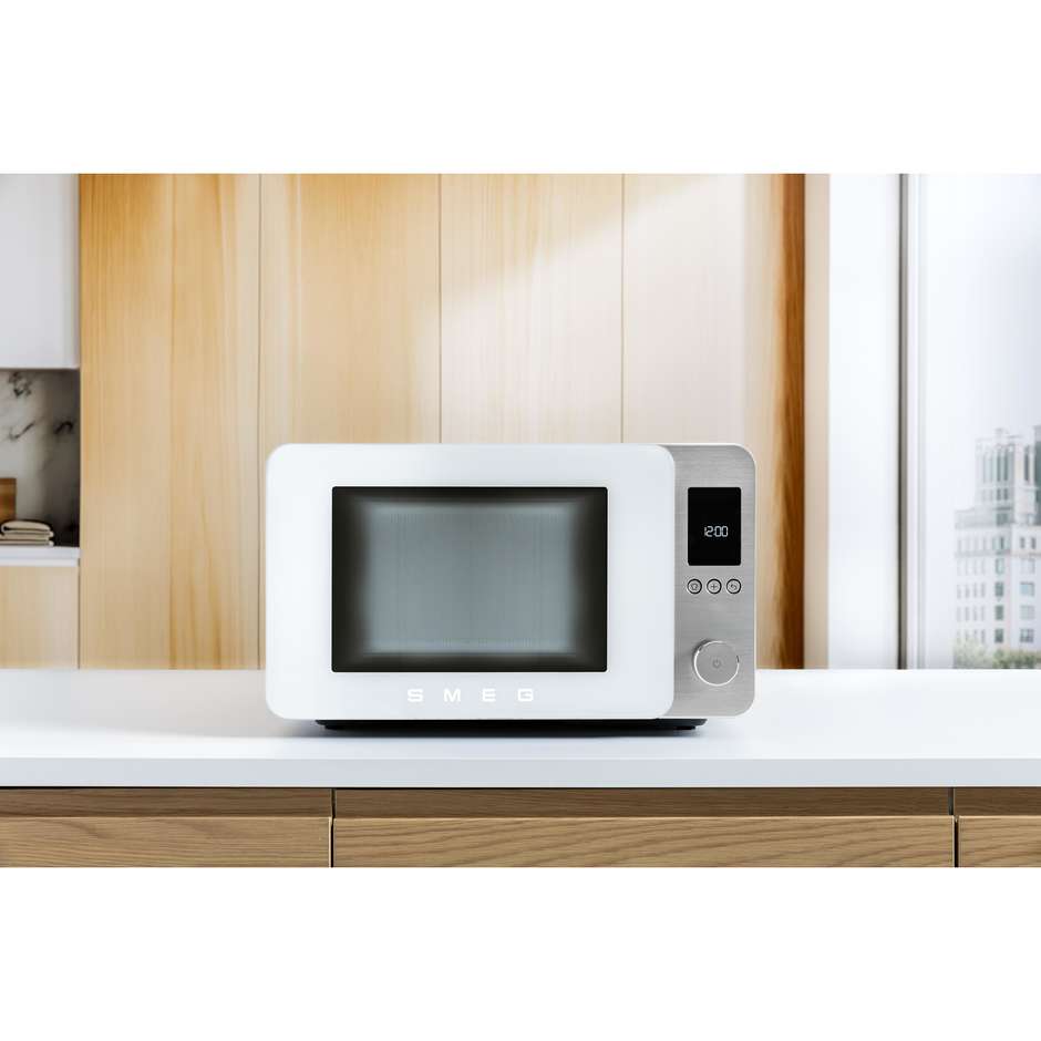 Smeg MOC02WHMEU Forno Microonde Combinato con Convezione 27 L 900 W Forno 2100 W Bianco 50s Style