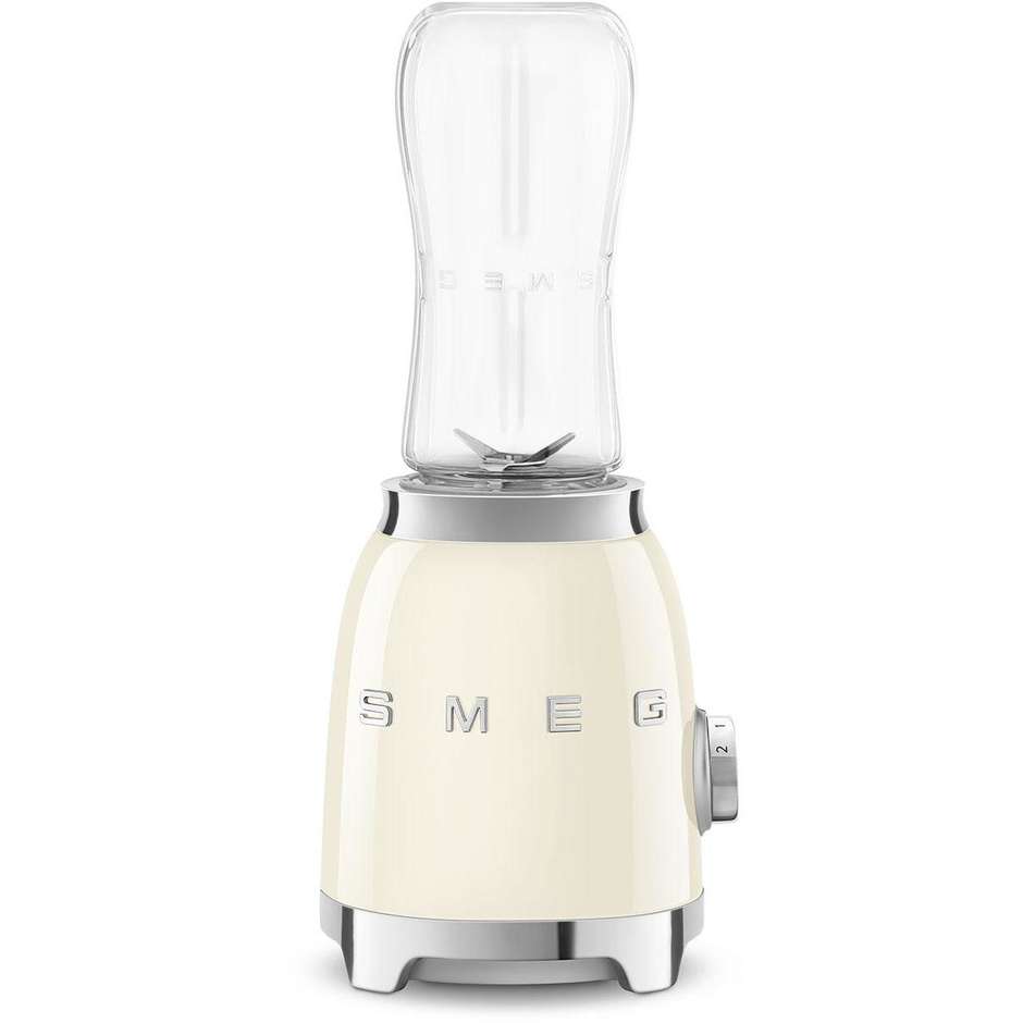 Smeg PBF01CREU Personal Blender 300 W con 2 Bottiglie Bottle-to-Go 600 ml Finitura Crema Lucido