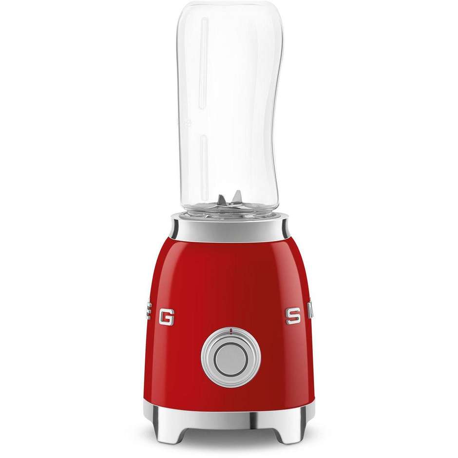 Smeg PBF01RDEU Personal Blender 300 W con 2 Bottiglie Bottle-to-Go 600 ml Finitura Rosso Lucido