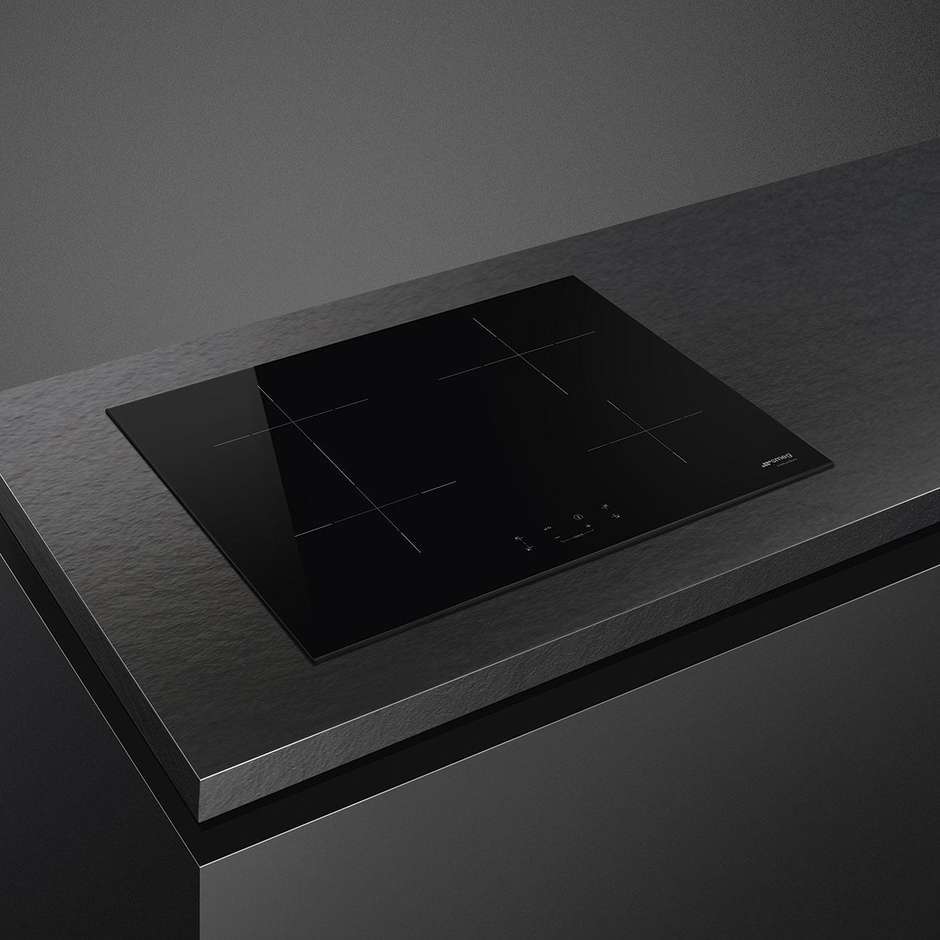 Smeg SI1B2642D Piano Cottura a Induzione 60 cm 4 Zone con Booster Limitatore Eco-Logic Vetroceramica Nero