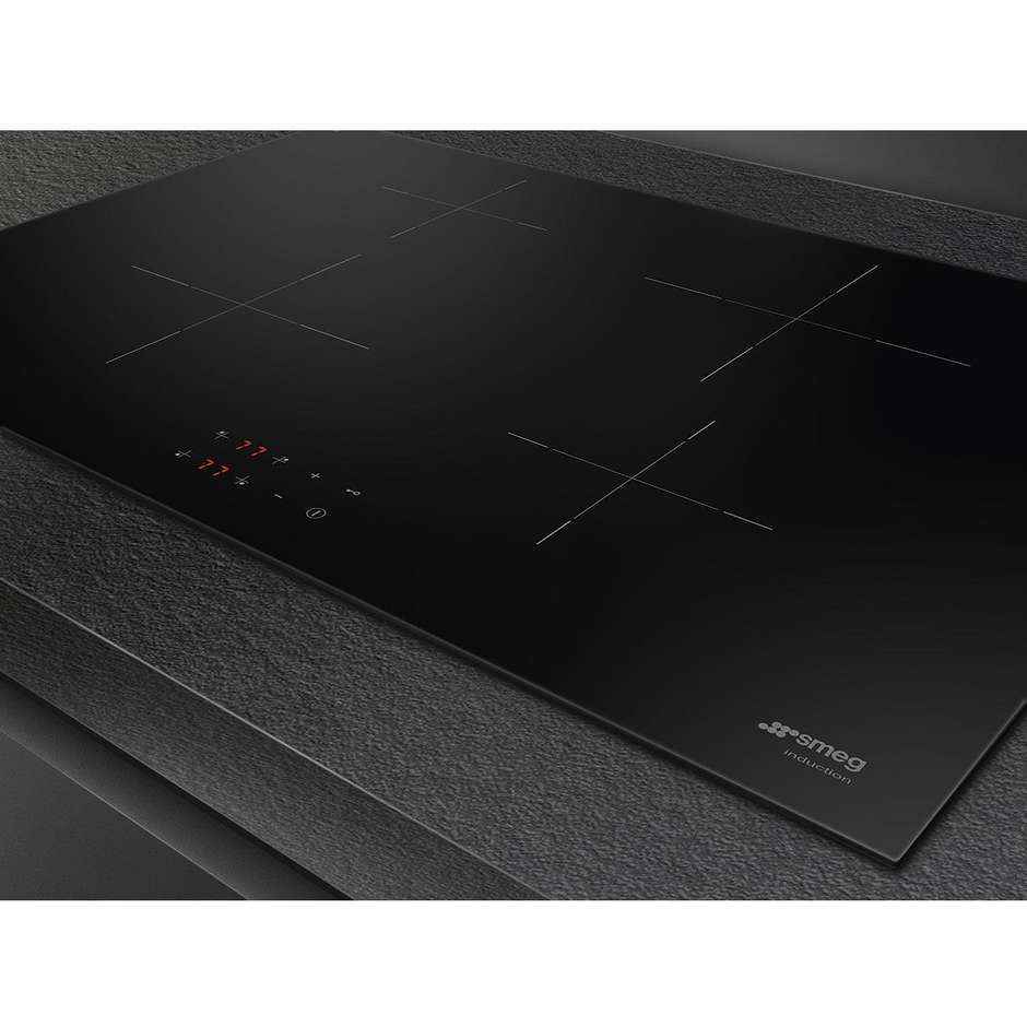 SMEG SI2741D Piano Cottura a Induzione 75 cm 4 Zone Touch Control Nero