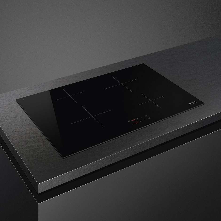 Smeg SI2741D Universal piano a induzione 75 cm, 4 zone e 9 livelli, nero