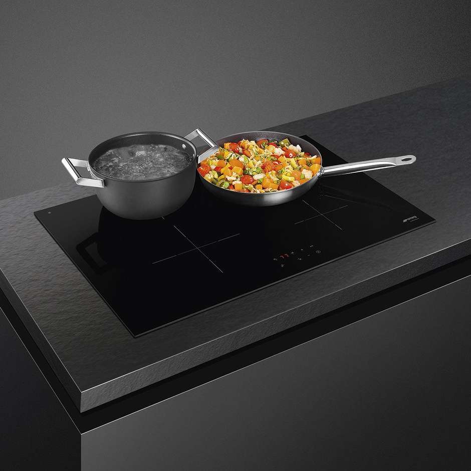 Smeg SI2741D Universal piano a induzione 75 cm, 4 zone e 9 livelli, nero