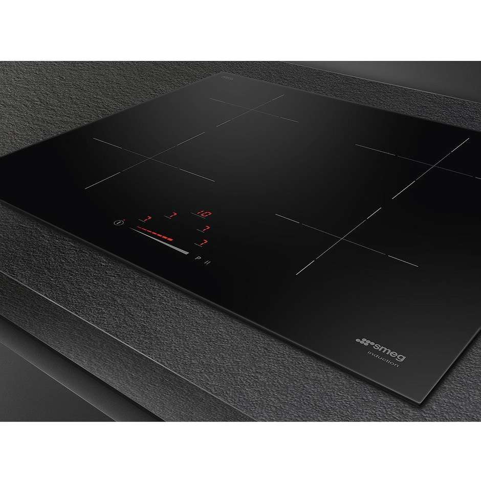 Smeg SIB2641D piano cottura a induzione 60 cm, 4 zone con Bridge, nero