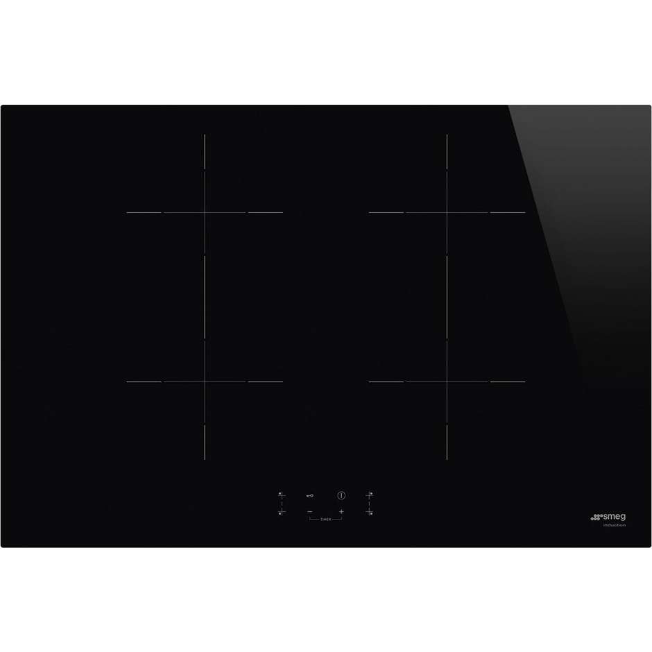 Smeg SIB2741D Piano Cottura a induzione 75 cm 4 Zone di cotture Colore Nero