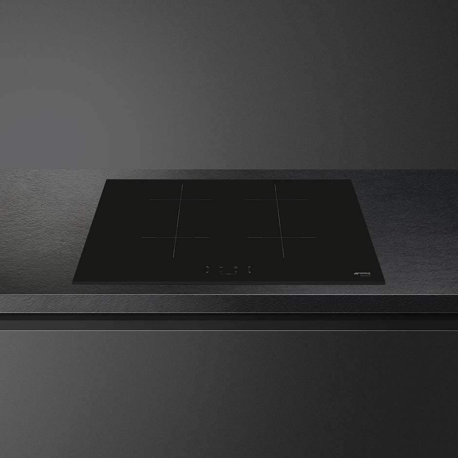 SMEG SIB2741D Piano Cottura a Induzione 75 cm 4 Zone Touch Control Nero