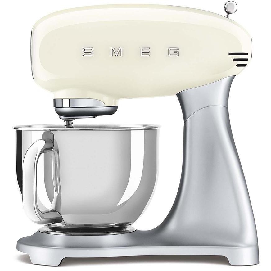 Smeg SMF02CREU Impastatrice Planetaria 10 Velocita Ciotola da 4,8 Lt Gancio e Coperchio Versatore in Dotazione Potenza 800 W Colore Crema