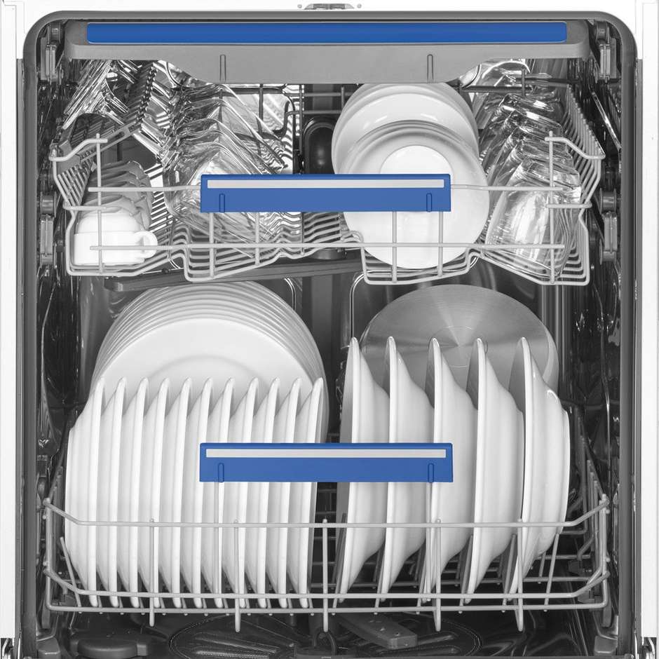 Smeg STL362DQ Lavastoviglie a Scomparsa Totale 60 cm 14 Coperti Terzo Cesto FlexiDuo Dry Assist Classe C Inox
