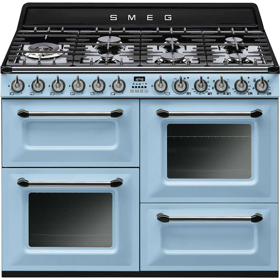 Smeg TR4110AZ cucina 110x60 7 fuochi a gas doppio forno 122 litri classe A colore azzurro