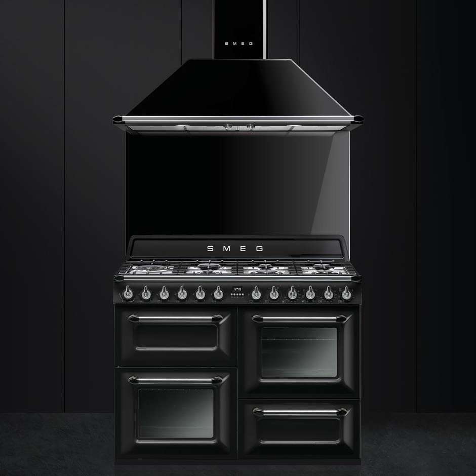 Smeg TR4110BL1 cucina 110x60 7 fuochi a gas doppio forno 122 litri classe A colore nero