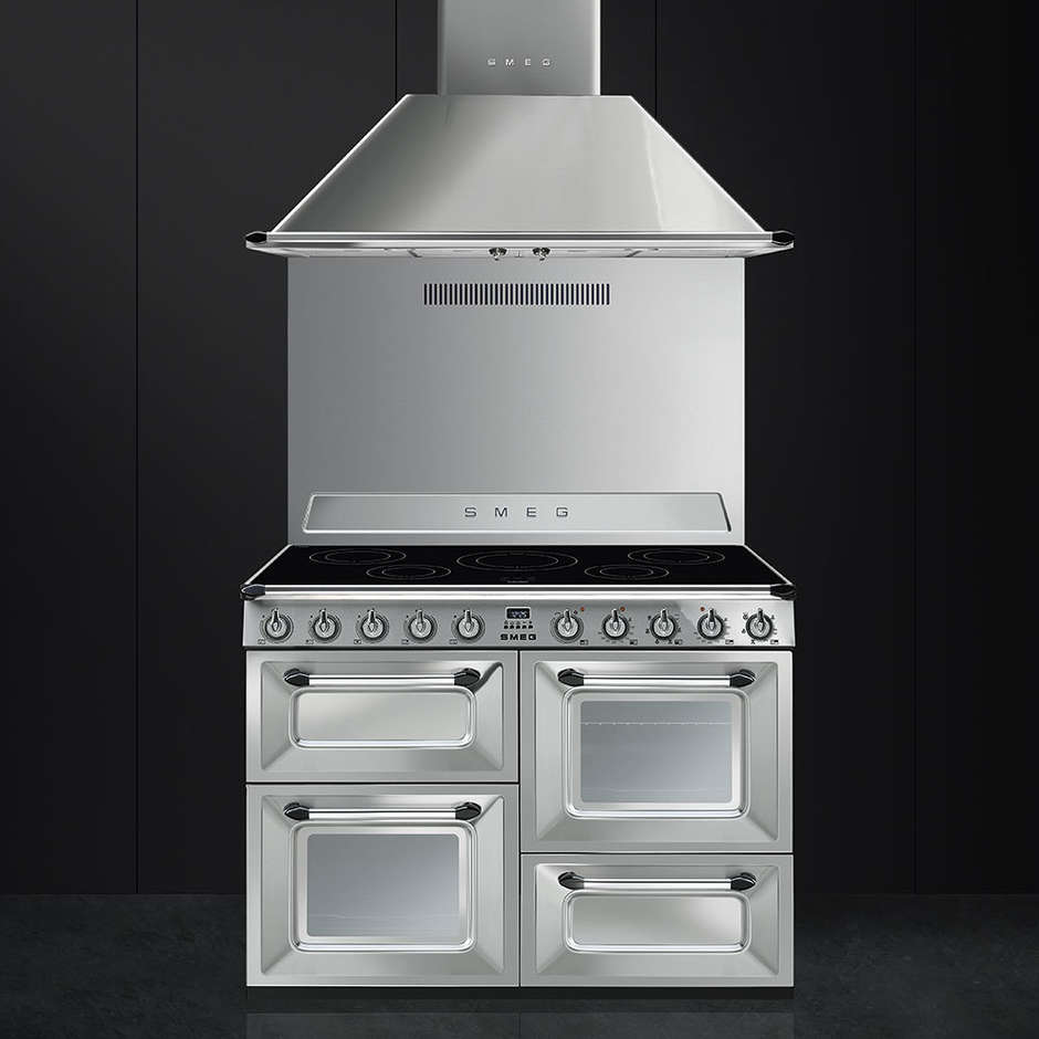 Smeg TR4110IX cucina 110x60 5 zone cottura a induzione doppio forno 122 litri classe A colore inox