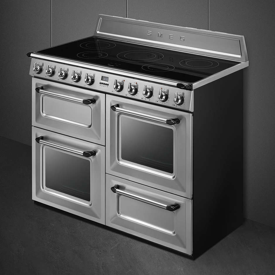 Smeg TR4110IX cucina 110x60 5 zone cottura a induzione doppio forno 122 litri classe A colore inox