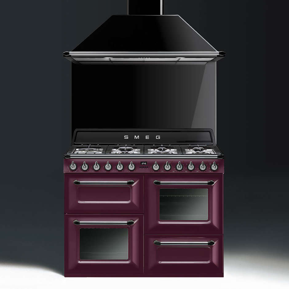 Smeg TR4110RW1 cucina 110x60 7 fuochi a gas triplo forno classe A colore vino