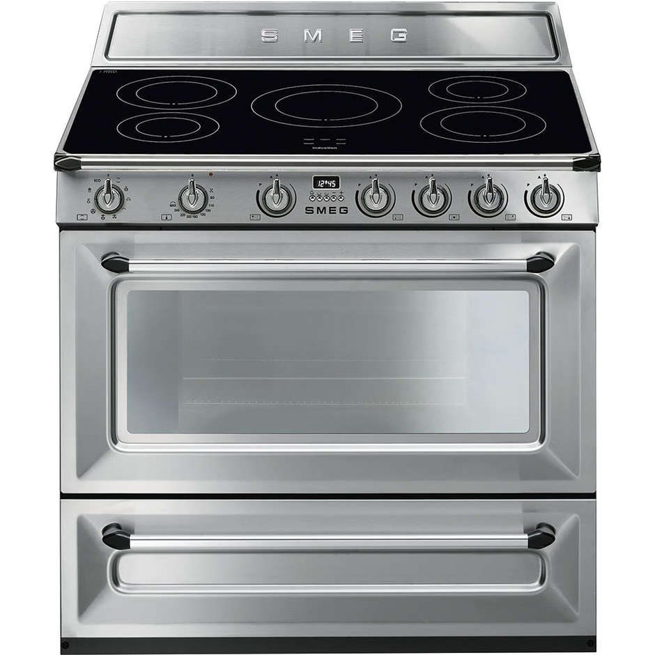 Smeg TR90IX9 cucina 90x60 5 zone cottura a induzione forno termoventilato 115 litri classe A colore inox