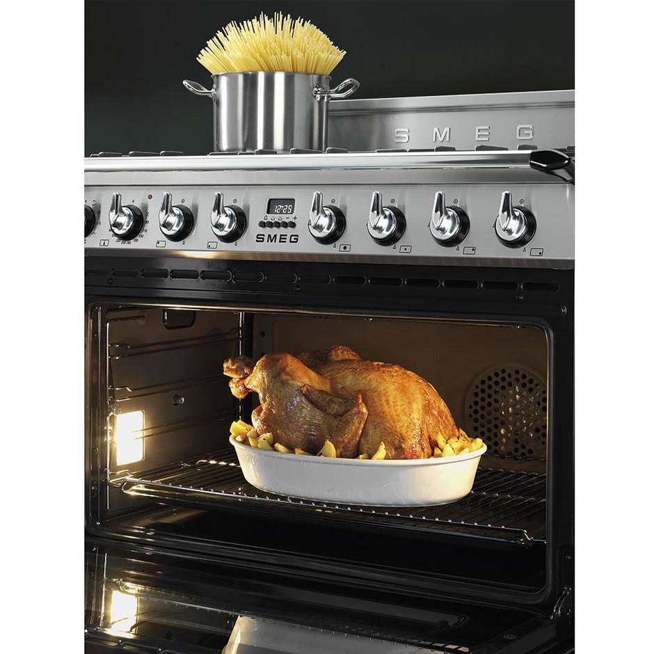 Smeg TR90X9 cucina 90x60 5 fuochi a gas forno termoventilato 115 litri classe A colore inox