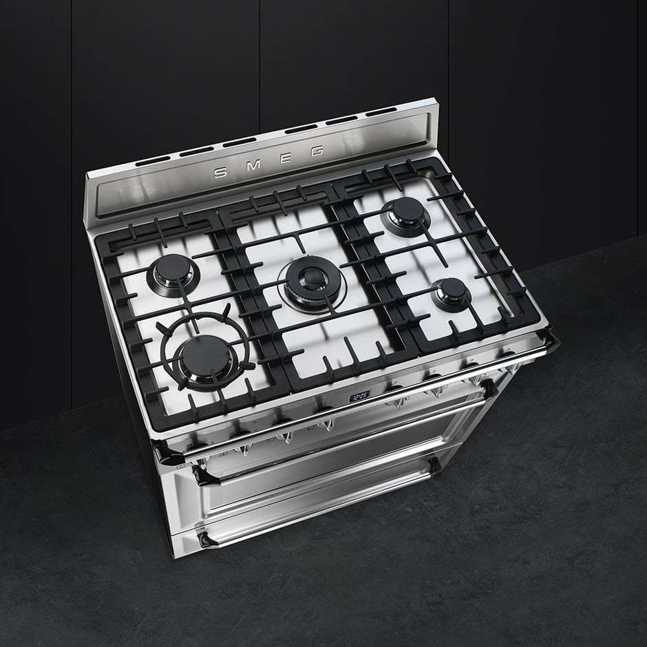 Smeg TR90X9 cucina 90x60 5 fuochi a gas forno termoventilato 115 litri classe A colore inox