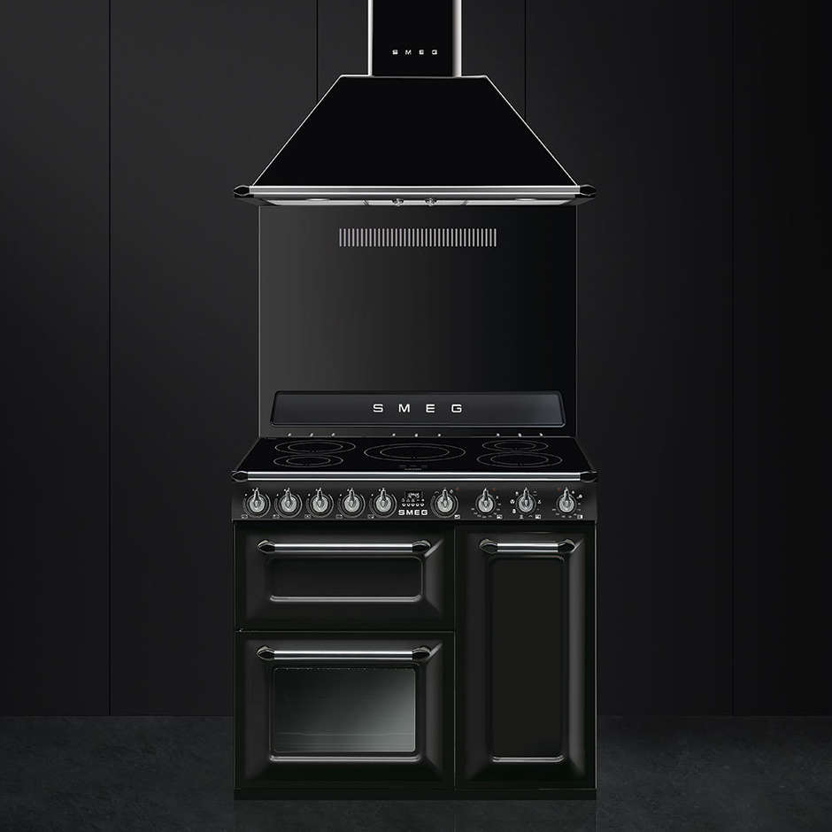 Smeg TR93IBL cucina 90x60 5 zone cottura a induzione doppio forno 123 litri classe A e B colore nero