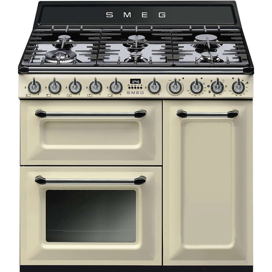 Smeg TR93P cucina 90x60 6 fuochi a gas forno elettrico termoventilato 61 litri classe A colore panna