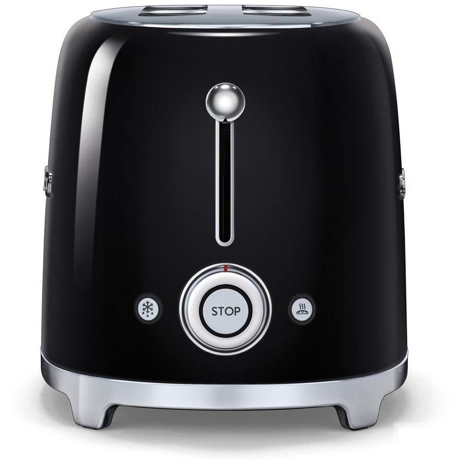 Smeg TSF02BLEU Tostapane 4 Fette Lunghe 50's Style 1500 W Finitura Nero Lucido