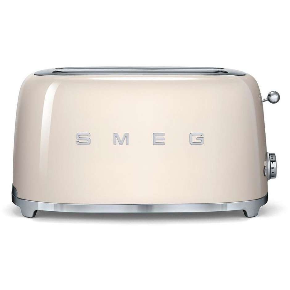 Smeg TSF02CREU Tostapane 4 Fette 1500 W, 6 Livelli di Doratura, 3 Programmi Preimpostati, Colore Panna