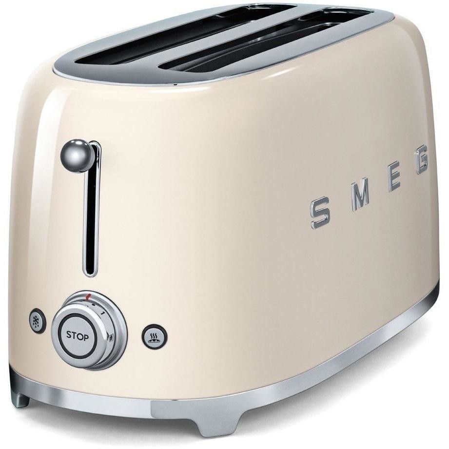 Smeg TSF02CREU Tostapane 4 Fette 1500 W, 6 Livelli di Doratura, 3 Programmi Preimpostati, Colore Panna